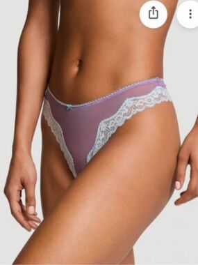 Victoria's Secret NWT High Leg Mesh Thong Panty Size Large